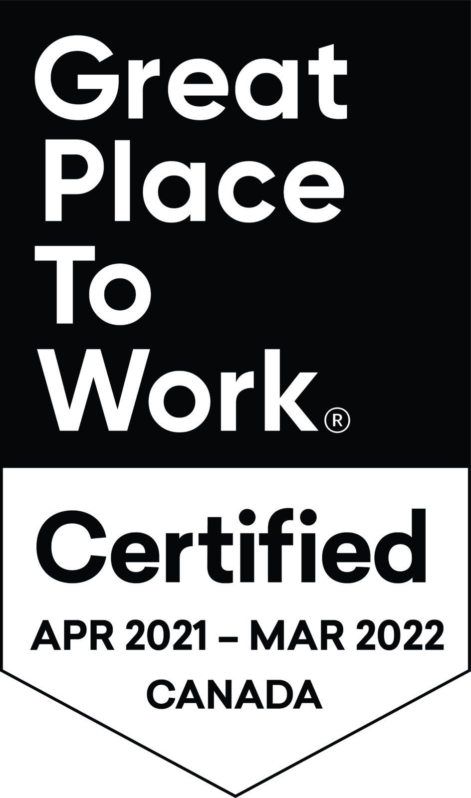 加拿大最佳工作地点认证徽章2021黑白
